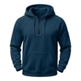 thumbnail image 3 of BVOFAR Mens Hooded Sweatshirt Winter Fleece Full Zip Jackets Quarter Zip Pullover Long Sleeve Outerwear with Multi Pockets Navy XXXL, 3 of 7