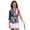 American Flag Eagle 250 Design, variant on HUIACONG Thin Red Line Flag Womens 3/4 Sleeve Golf Shirts Quarter Zip Polyester Spandex Fabric with Fashion Quick Dry Golf Shirt Women for Ladies