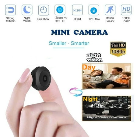 Black And White Surveillance Cameras Mini Wireless Security Camera Night Vision HD 1080P Home Security Surveillance Video System Detector ()