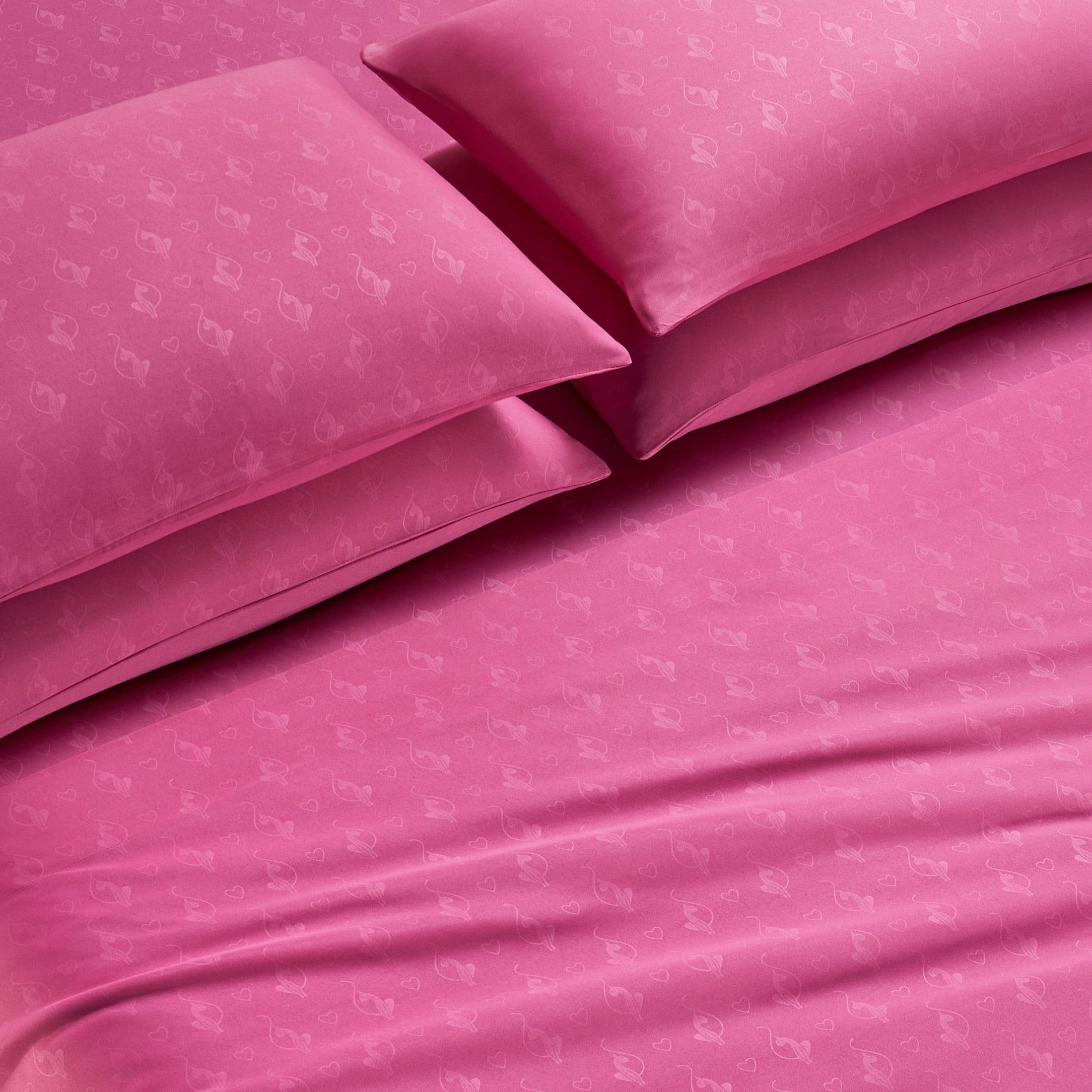 Baby Phat Embossed Microfiber Sheet Sets With Extra Pillowcases, 6-Piece Full, Pink