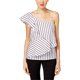 thumbnail image 1 of Blusa de punto a rayas Marled para mujer, blanca, extragrande, 1 of 1