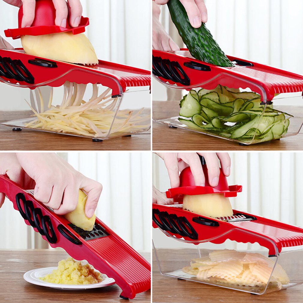 6Pcs Kitchen Vegetable Chopper Slicer Dicer Cutter Grater