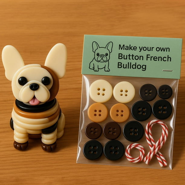 Peluche de Cachorro con Ojos de Botón | Perro de Tela Suave Cosido a Mano | Detalles Bordados | Seguro para Niños | Regalo de Navidad Lavable y Coleccionable | Acogedor Compañero para Todas Las Edade