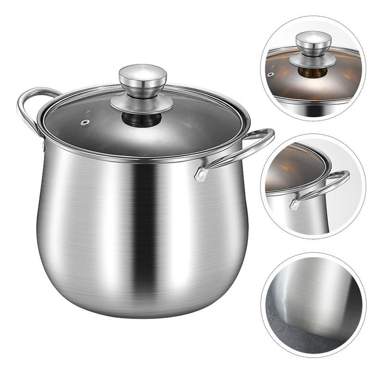 BESTONZON Stainless Steel Saucepan Kitchen Large-capacity Cooking Pot  Heat-resistant Stovetop Pot With Lid