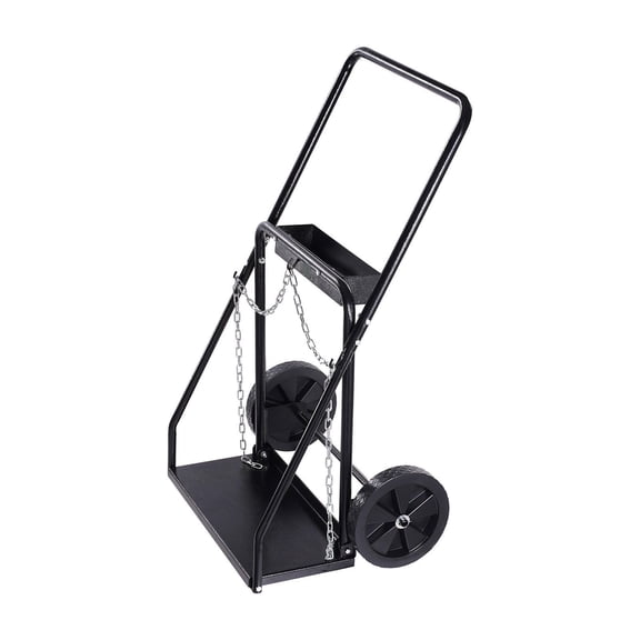 Dual Welding Cylinder Cart - Oxygen Acetylene Tank Cart with 10" Wheels