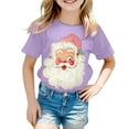 thumbnail image 6 of Ulanda Merry Christmas Shirt for Kids Toddler Boys Girls T-Shirts Short Sleeve Holiday Tee Xmas Gift Tops (Purple, 7-8 Years), 6 of 6