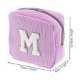 thumbnail image 2 of Unique Bargains 1 Pc Letter m Pattern Makeup Bag for Travel Pink Purple Corduroy, 2 of 5