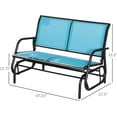 thumbnail image 5 of PetFurnishn 2-Person Outdoor Glider Bench, Patio Double Swing Rocking Chair Loveseat w/Powder Coated Steel Frame for Backyard Garden Porch, Blue, 5 of 18