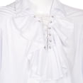 thumbnail image 6 of Mens Retro Shirt Medieval Gentleman Blouse Ruffle Lace Up V Neck Long Sleeve Loose Costume, 6 of 7