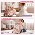 thumbnail image 4 of Baby Push Walker, Wooden Baby Walking Toys for 1 Year Old, Adjustable Speed Walker for Baby Boy Girls, Unicorn Toddler Walker, Montessori Walker Toy, Sit to Stand Walker with Baby Activity Center, 4 of 8