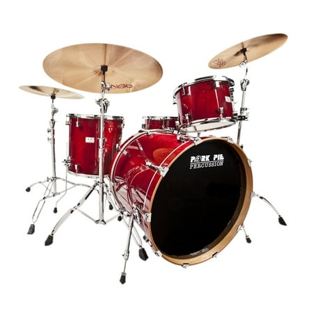 Pork Pie Little Squealer 4-Piece Shell Pack with 24" Bass Drum Black Cherry Lacquer