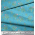 thumbnail image 2 of Soimoi Blue Cotton Duck Fabric Leaves & Flower Geometric Fabric Prints by Yard 56 Inch Wide, 2 of 3