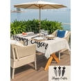 thumbnail image 4 of Outdoor Tablecloth with Umbrella Hole and Zipper, Happy Easter Rectangle Table Cloth 60x120 Inch Waterproof Tablecloth, Black Plaid Carrots Spring Country Beige Picnic Table Cover for Patio Camping, 4 of 7