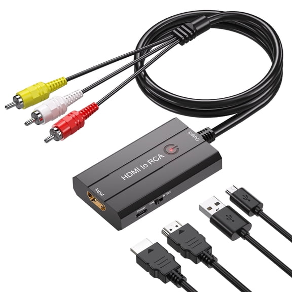 HDMI to RCA AV Composite Converter, HDMI Input Adapter for Signal Output on Traditional Older TVs