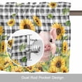 thumbnail image 6 of Sunflowers Pig Valance Curtain Vintage Country Pig Floral Black Plaid Window Valances Rod Pocket Short Curtains Window Treatments for Kitchen Bedroom Bathroom Laundry 56" x 16", 6 of 9