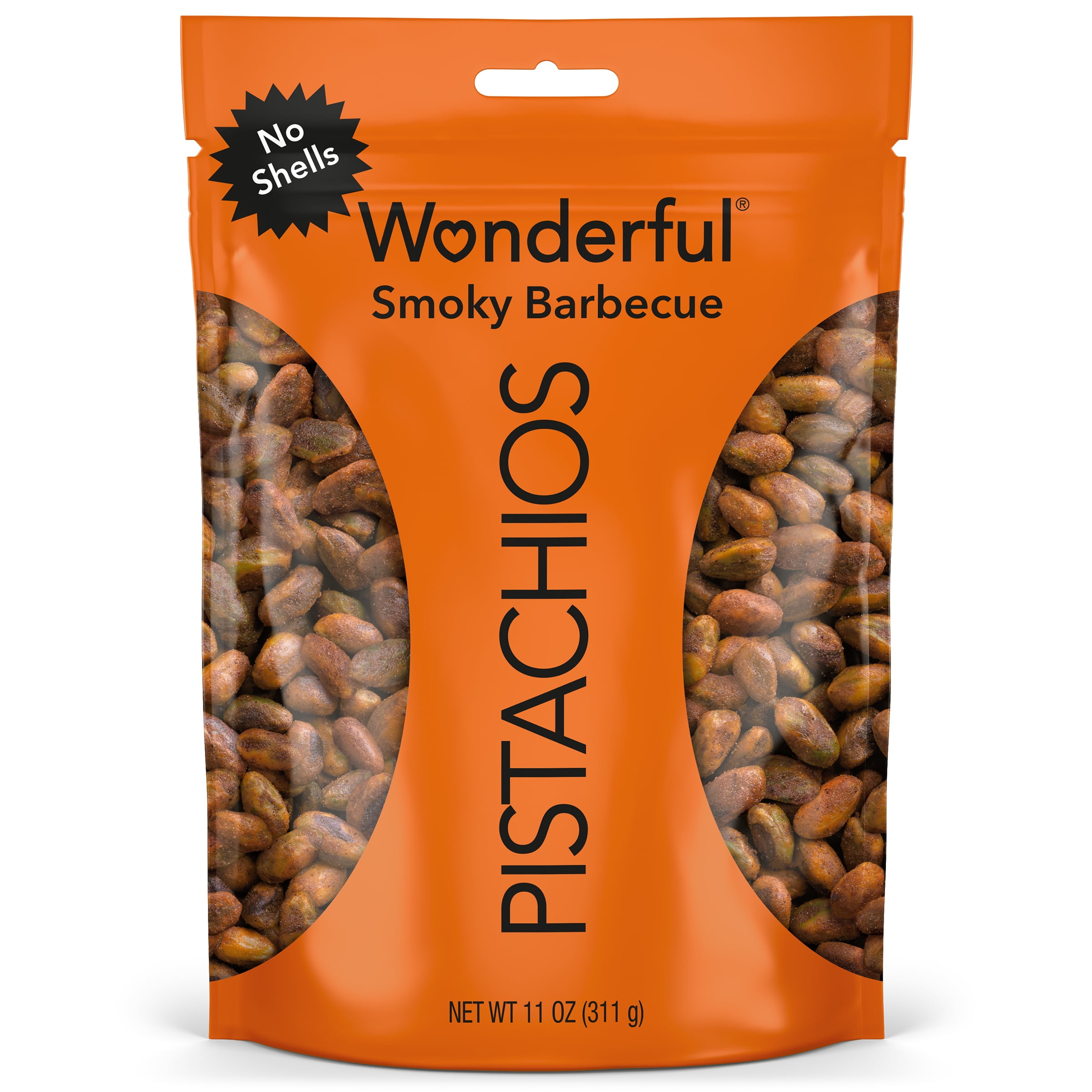 (5 pack) Wonderful Pistachios No Shells BBQ Flavored Nuts, 11 Ounce Bag