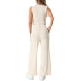 thumbnail image 3 of INSPIRE CHIC Women's 2 Piece Casual Sets Crew Neck Sleeveless Cropped Tank Wide Leg Pants Summer Lounge Set, 3 of 4