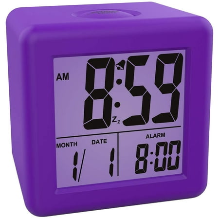 Digital Alarm Clocks Kids Clock With Snooze And Purple Nightlight Easy Setting Travel Display Time Date Ascending Sound Battery Powered Canada Digital Alarm Clocks Kids Clock With, Purple Alarm Clock