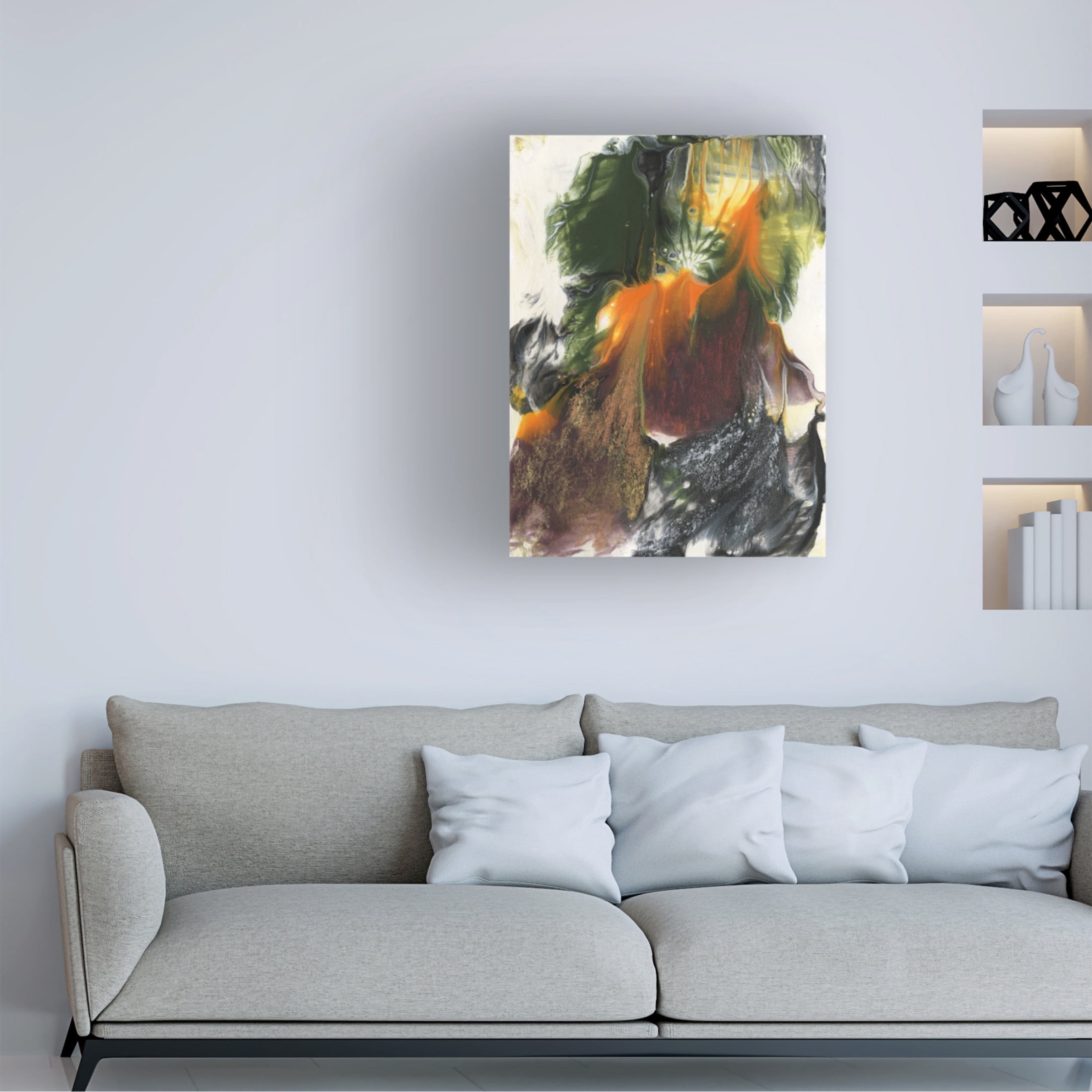 Trademark Fine Art Ferdos Maleki  Orange Green I Canvas Wall Art
