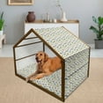 thumbnail image 2 of Motorcycle Pet House, Pastel Color Racing Motorcycle Sketching Display Cartoon Style Large and Small, Outdoor & Indoor Portable Dog Kennel with Pillow and Cover, 5 Sizes, Multicolor, by Ambesonne, 2 of 4