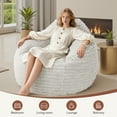 thumbnail image 4 of edx Bean Bag Chair Lounger Chair, Cozy Beanbag Sofa with Removable Fabric Cover for Living Room Bedroom College Dorm, 3.2 ft Taupe, 4 of 7