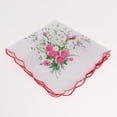 thumbnail image 6 of DYNWAVE Women Durable Floral Wedding Cotton Hankies, White, (10 Pack), 6 of 8