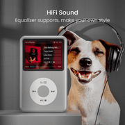 Innioasis Mp3 Player with Bluetooth, 2.4 128GB Portable Mini HiFi Sound Bluetooth Digital Music Player, Silver