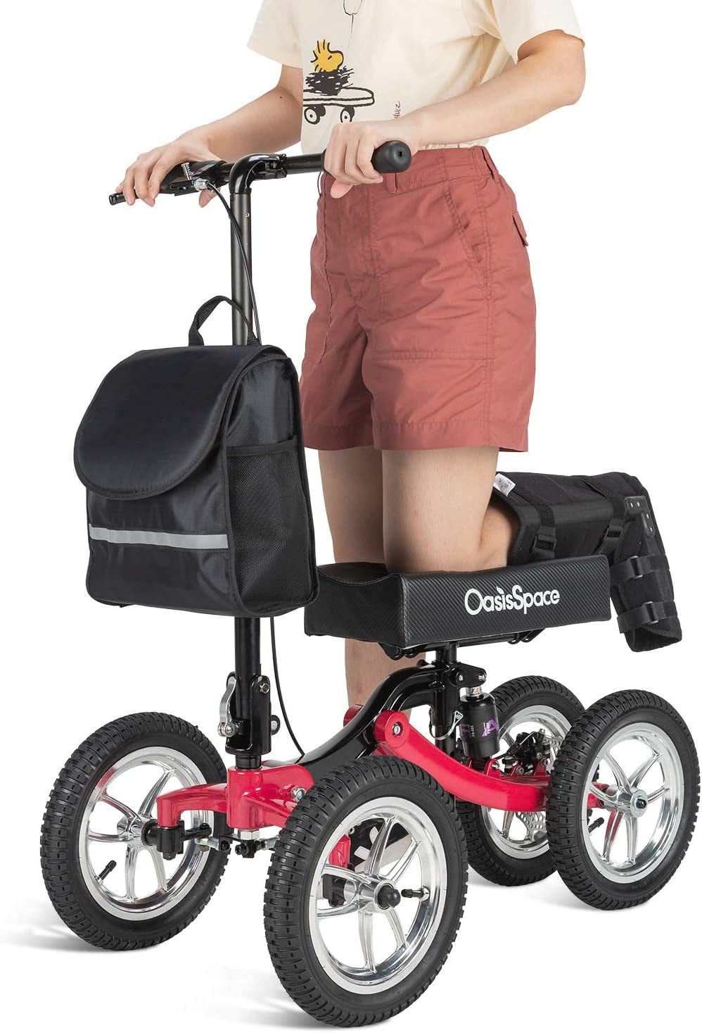 OasisSpace Shock Absorber All Terrain Knee Walker Scooterwith 12