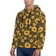thumbnail image 3 of Rateoe Vintage Plaid Sunflower Pattern Mens Hoodie, Pullover Hooded Sweatshirt, Kangaroo Pocket Hoodie Ideal for Daily Wear, Travel and Home-Large, 3 of 7