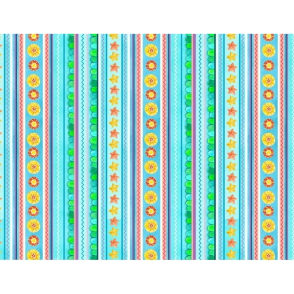 Elizabeth's Studio Little Mermaids 17005BLUE 100% Cotton Fabric sold by the yard