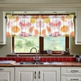 thumbnail image 3 of Yayeee Kitchen Curtains Tier Set of 2 Light Filtering 57"x24" Over Sink Window Panels, Floral Orange, 3 of 7