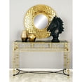 thumbnail image 4 of Decmode Modern Iron and Glass Geometric Lattice Console Table, Gold, 4 of 4