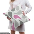 thumbnail image 5 of Ambesonne Geometric Fabric by the Yard Upholstery, Persian Teardrop, 1 Yard, Pink Grey White, 5 of 5