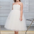 thumbnail image 2 of Robes Filles Enfants Tout-Petits Robe Princesse en Maille d'Été Sans Manches Plage Fête Décontractée Robe Ado Fille Blanche 2 Ans-3 Ans, 2 of 7