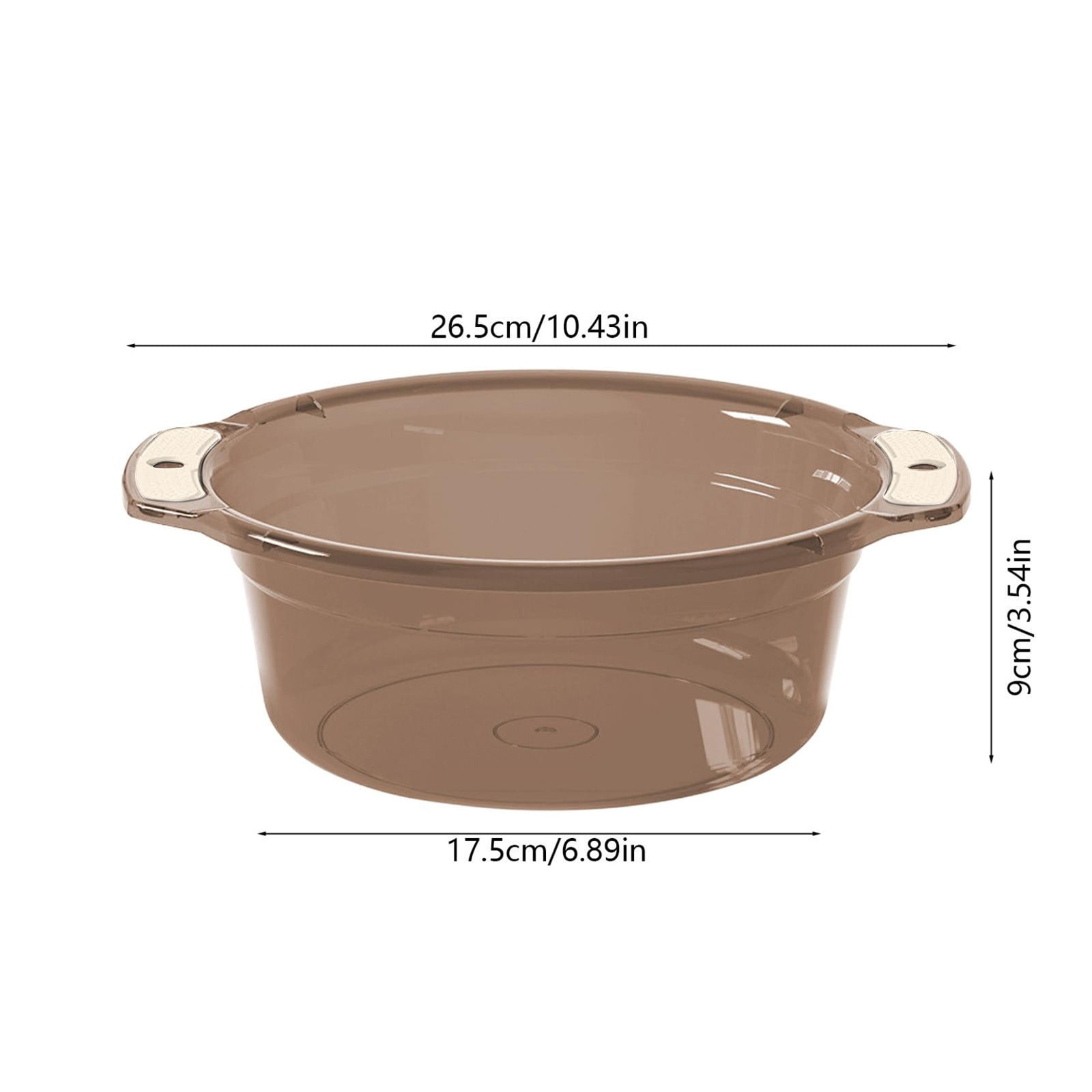 Thickened Large Capacity Transparent Washbasin Household Students Dormitory Bathroom Plastic Basin Infant Foot Wash Basin 34x24cm Blue with Hanging Hole Space Saving