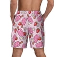 thumbnail image 2 of Lsque Mens Swim Trunks Strawberry Popsicle Pattern - Bathing Suit Compression Liner - Beach Swim Shorts Swimwear - (S-3XL) - Stretch Quick Dry -X-Large, 2 of 9