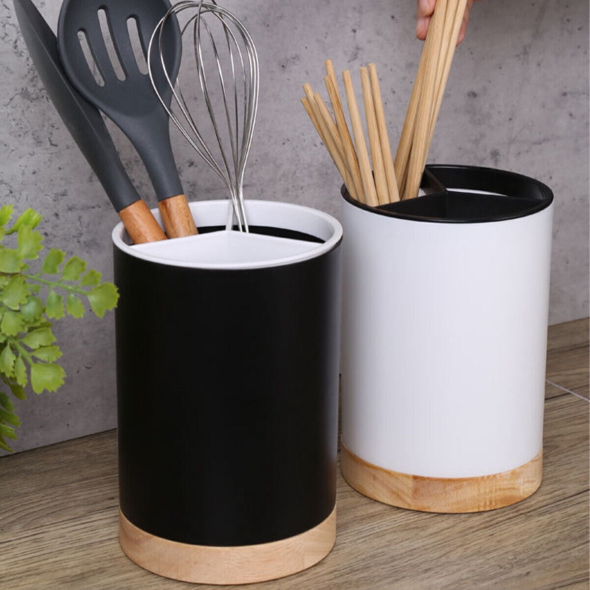WEISIPU Kitchen Utensil Holder for Countertop, Cooking Utensil Organizer Storage Caddy for Cutlery, Draining Tableware Spoon Forks Chopstick Storage Box