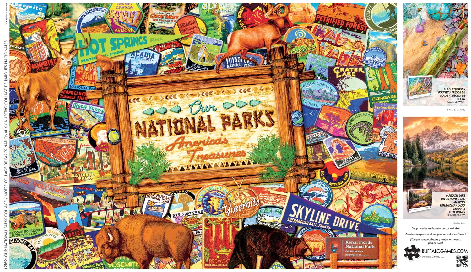 Buffalo Games Our National Parks Collage 2000-Piece 38.5 x 26.5-Inch Interlocking Jigsaw Puzzle for Adults Ages 14+