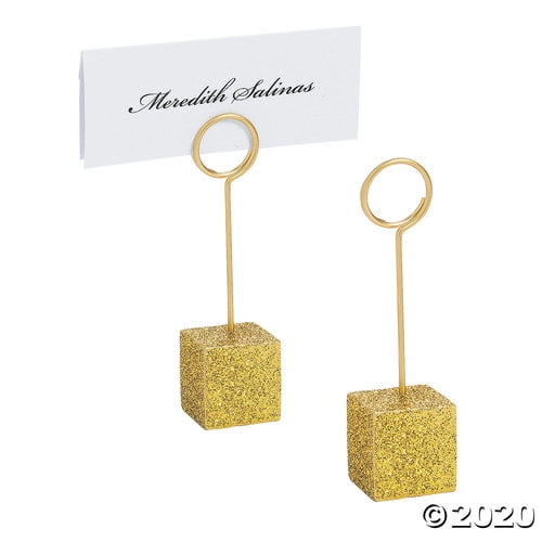 Gold Glitter Place Card Holders