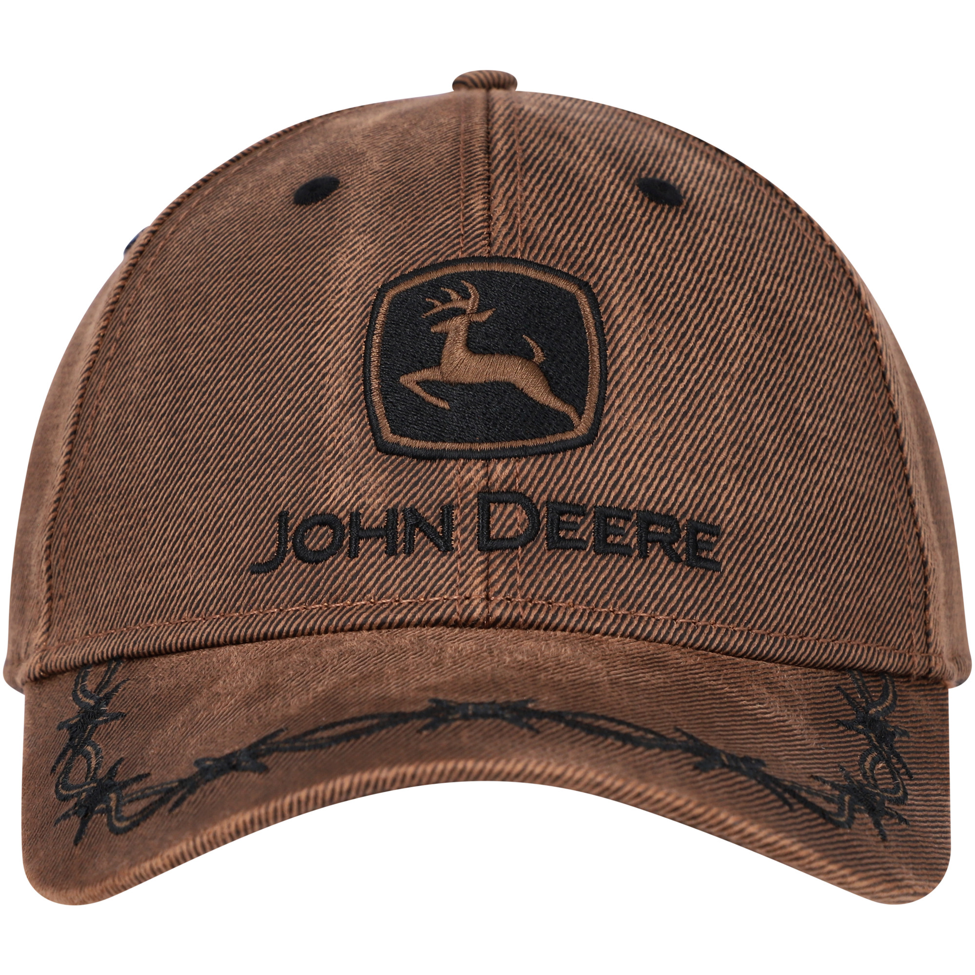 Men's Top of the World Brown John Deere Classic Oil Skin Adjustable Hat - OSFA