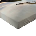 thumbnail image 2 of Ambesonne Digital Fitted Sheet, Lake Shore with Trees, Twin XL Size, Sand Brown, 2 of 3