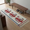 thumbnail image 5 of Area Rug with Tassels 2' x 5', Red Truck USA Flag Cherries Balloons Kitchen Runner Rug for Hallway Bedroom Throw Rugs, Rainbow Welcome Sign Soft Door Mat for Bathroom Entrance Living Room, 5 of 9