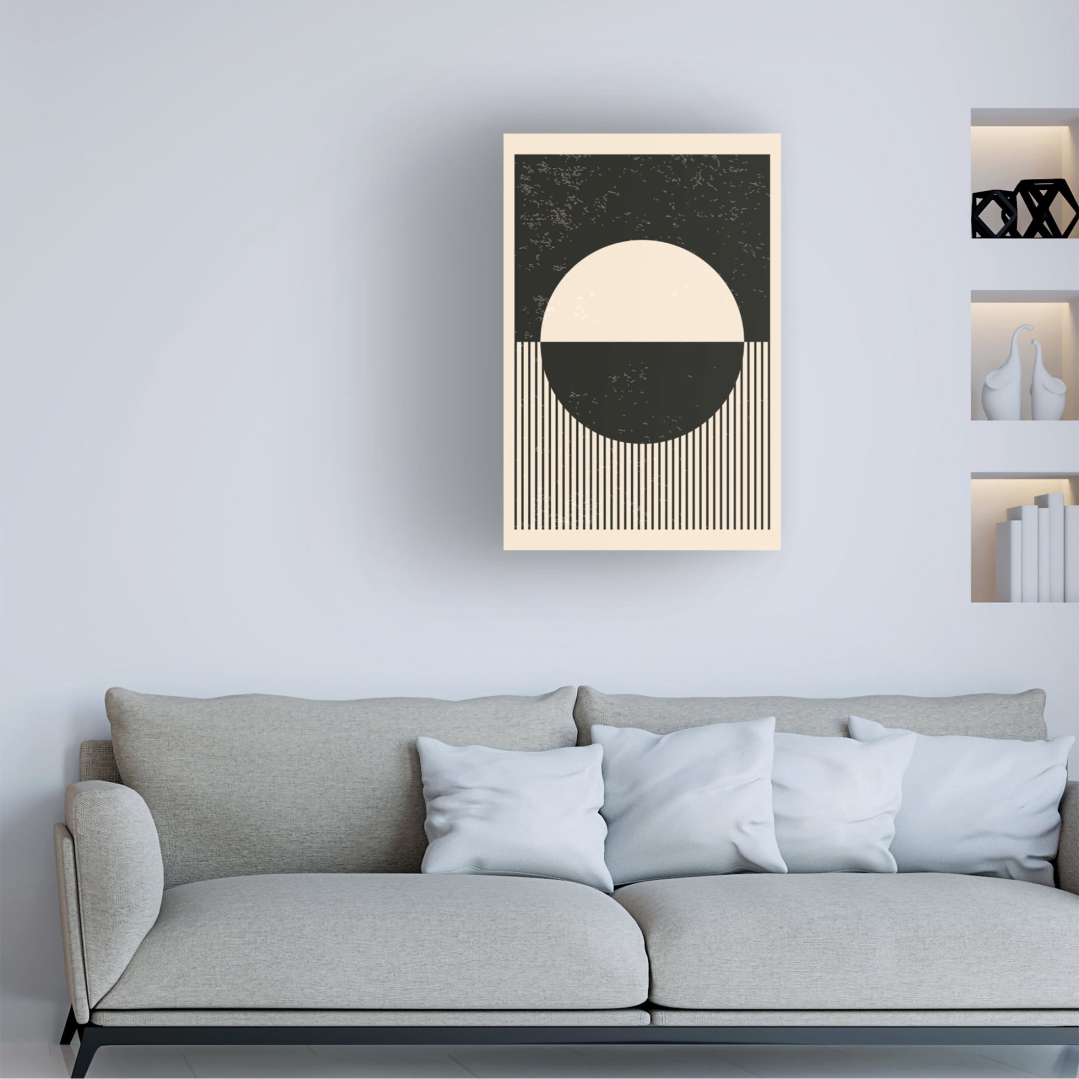 Trademark Fine Art jay stanley  Black and White Planets Series 4 Canvas Wall Art