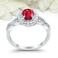 thumbnail image 4 of HeartsAndYou 2ct Natural Ruby & Diamond Engagement Ring Twist Shank Halo 14k SOLID White Gold, 4 of 9