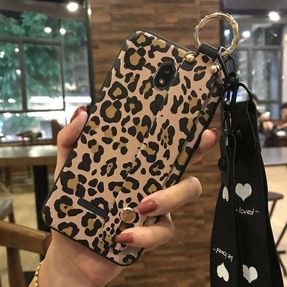 LYM-Phone Case For BLU View2/B130DL, Dirt-resistant Anti-knock Durable Ring Back Cover Fashion Design Soft case Silicone Protective Phone Holder Flower Wrist Strap Lanyard Shockproof