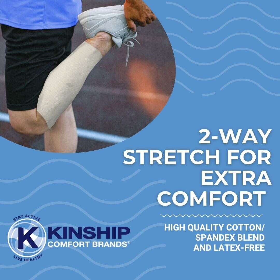 KinGrip Tubular Elastic Support Bandages by Kinship Comfort Brands Tubular Bandage Protects Fragile Skin Latex-Free Wound Care for Edema and Lymphedema Support | Made in USA | Size C 2.75”x10 MTR