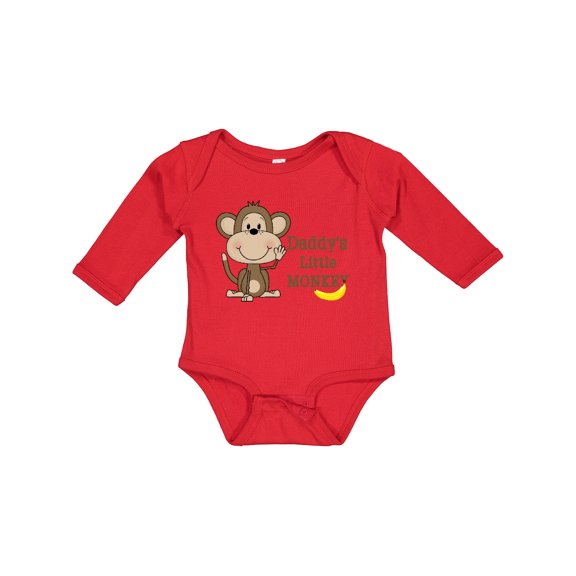 Inktastic Daddy's Little Monkey Boys or Girls Long Sleeve Baby Bodysuit