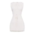 thumbnail image 6 of Coduop Women's Summer Short Bodycon Dress White Sleeveless O Neck Party Dress Backless Tie Up Clubwear, 6 of 7