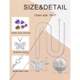 thumbnail image 4 of PYNZY Butterfly Necklace for Women 925 Sterling Silver April Cubic Zirconia Birthstone Butterfly Pendant Jewelry, 4 of 5