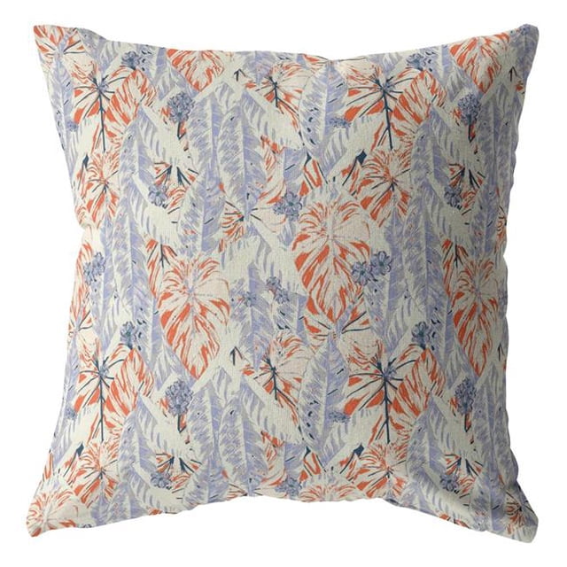 HomeRoots 413421 18 in. Orange & Lavender Tropics Suede Throw Pillow